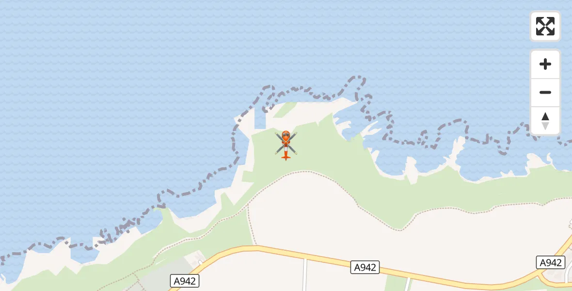 Flight route Coastguard Helicopter Findochty - Findochty, 20 October 2026, 18:50