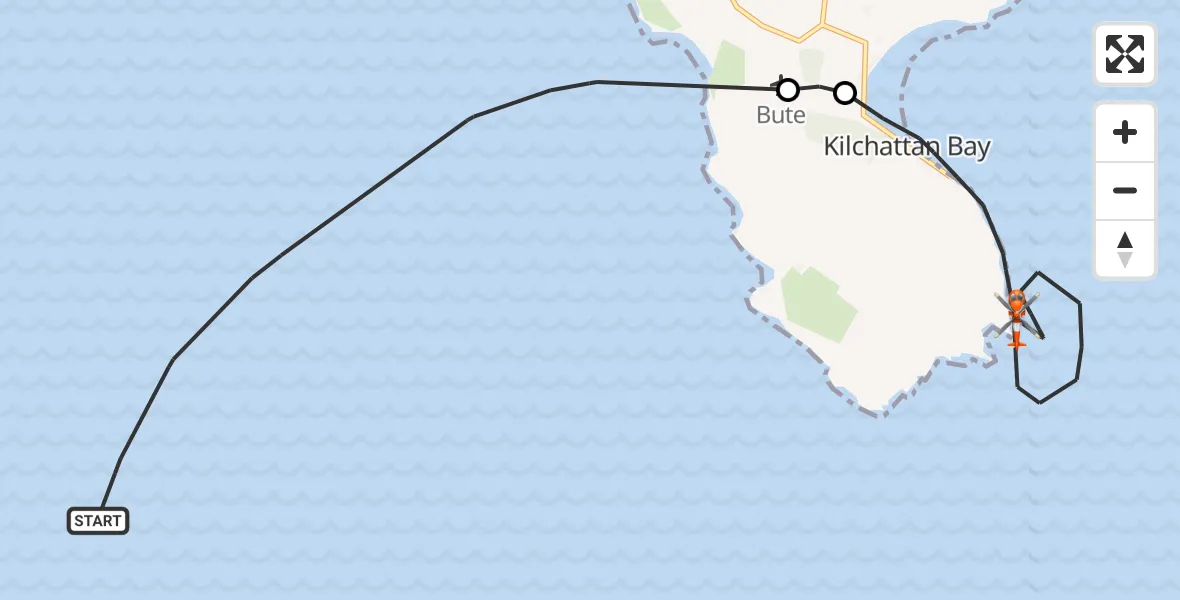 Flight route Coastguard Helicopter Inner Seas - Inner Seas, 20 October 2026, 18:55