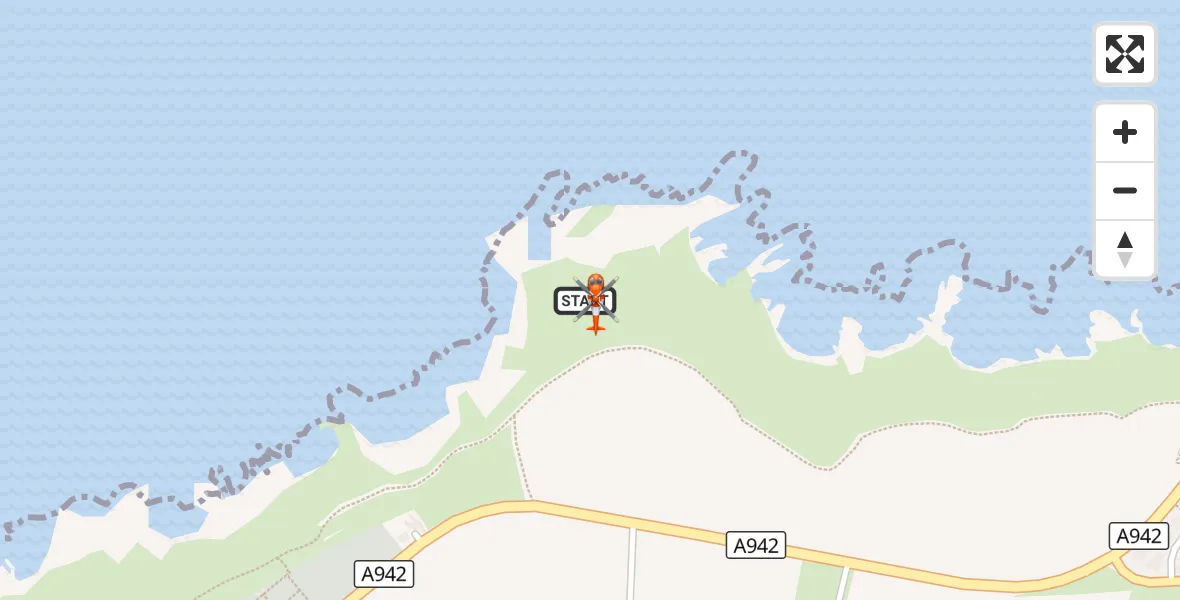 Flight route Coastguard Helicopter Findochty - Findochty, 20 October 2026, 19:08