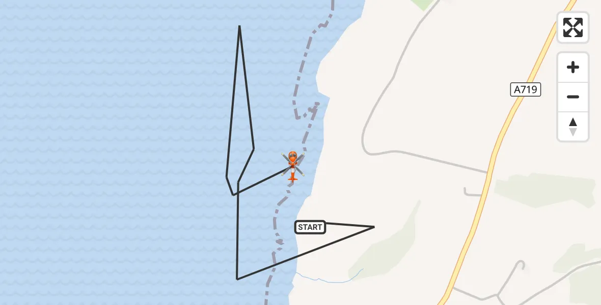 Flight route Coastguard Helicopter Inner Seas - Inner Seas, 21 October 2026, 09:55