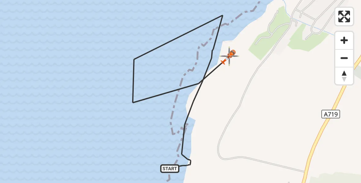 Flight route Coastguard Helicopter Inner Seas - Inner Seas, 21 October 2026, 09:59