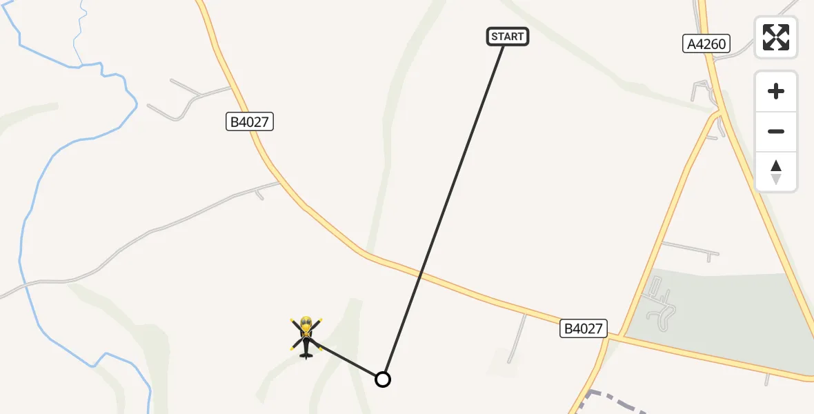 Flight route Police Helicopter Tackley - Wootton, 21 October 2026, 10:56