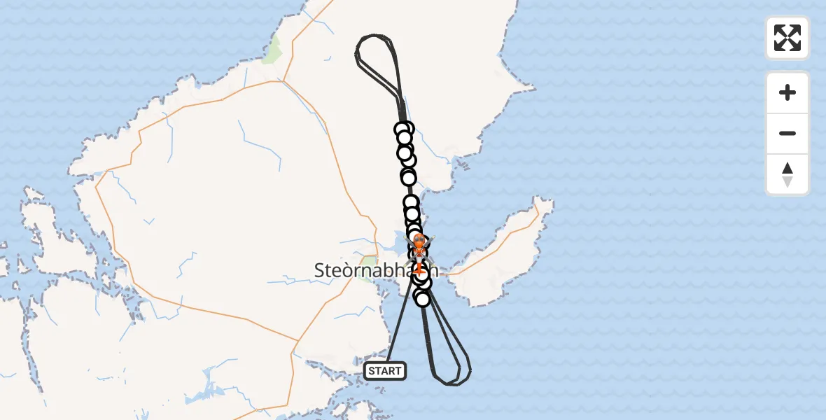 Flight route Coastguard Helicopter Inner Seas - Stornoway Airport, 21 October 2026, 13:21
