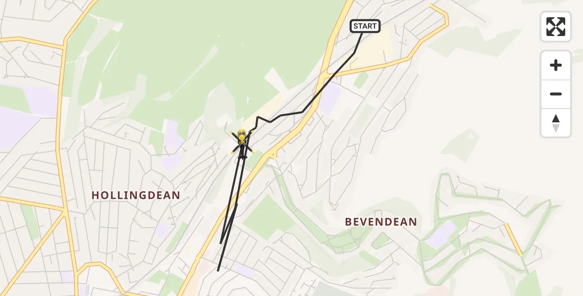 Flight route Police Helicopter Brighton - Brighton, 21 October 2026, 14:05