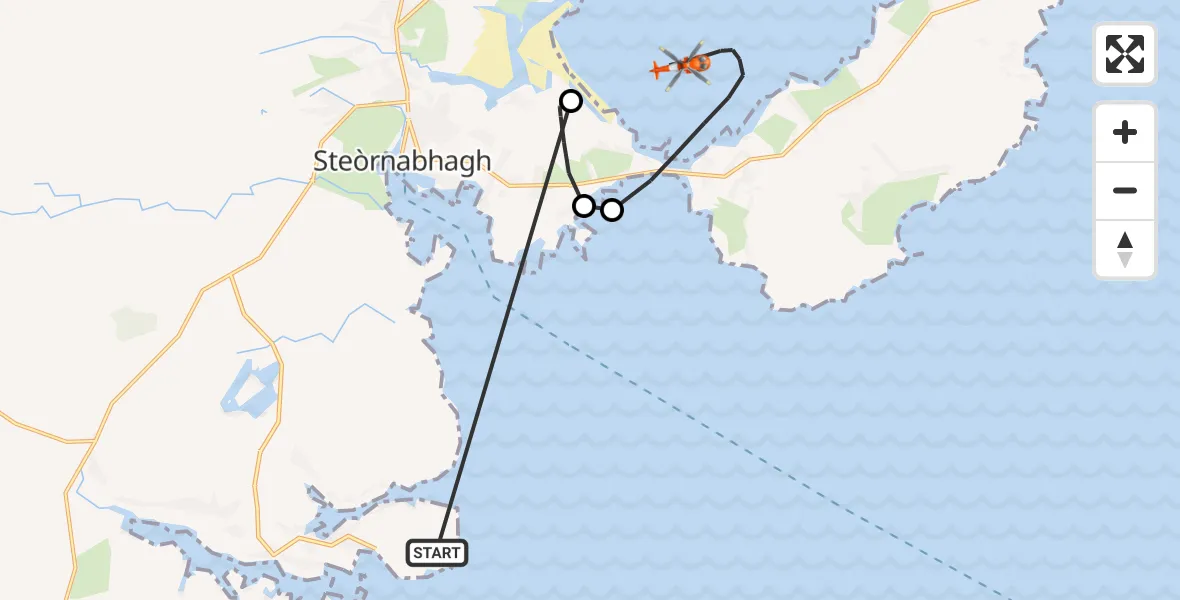 Flight route Coastguard Helicopter Inner Seas - Inner Seas, 22 October 2026, 08:52