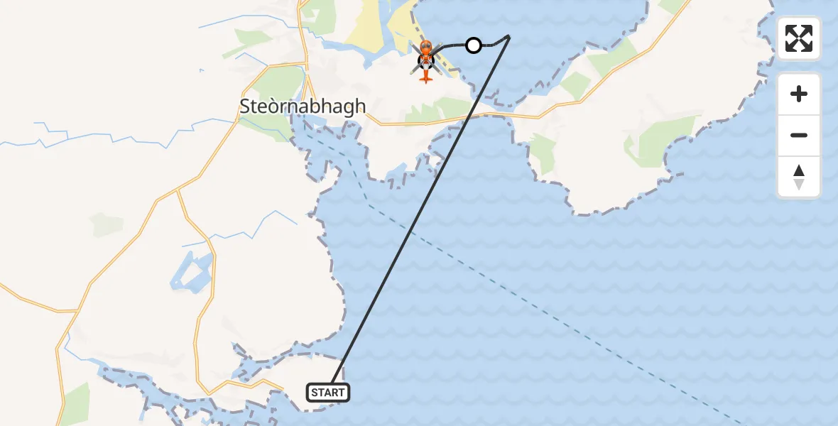 Flight route Coastguard Helicopter Inner Seas - Stornoway Airport, 22 October 2026, 09:34