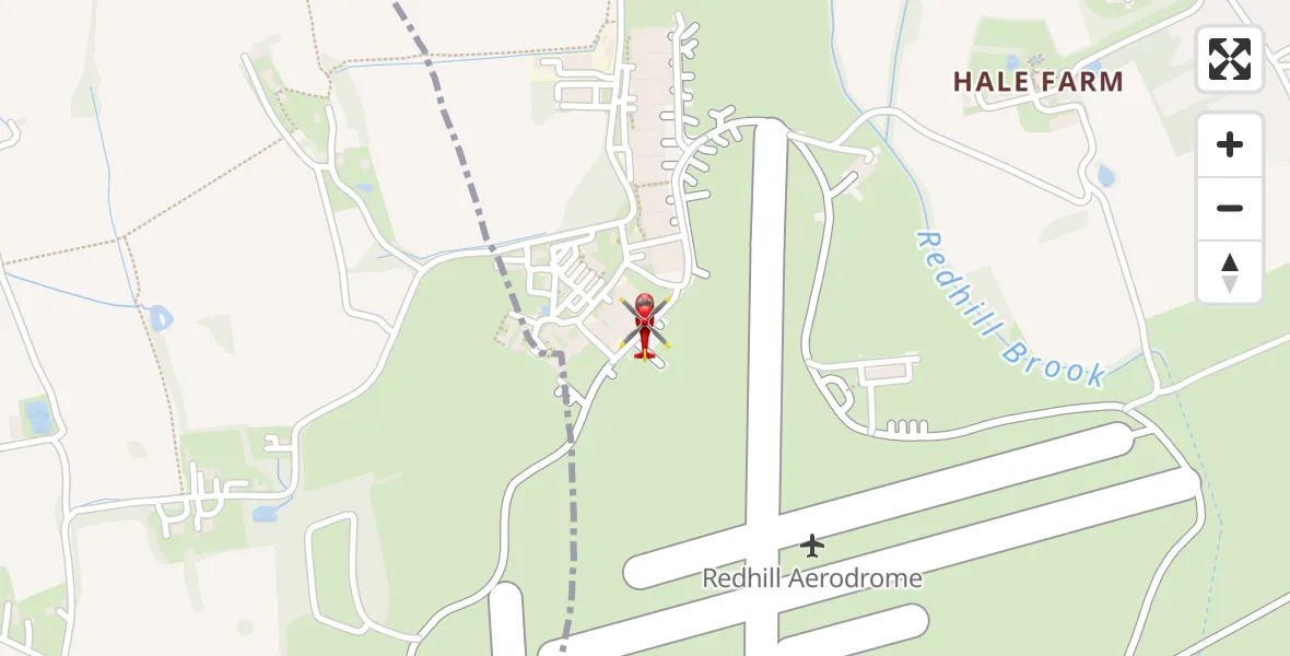 Flight route Air Ambulance Helicopter Redhill Aerodrome - Redhill Aerodrome, 22 October 2026, 12:45
