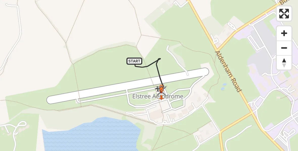 Flight route Coastguard Helicopter Elstree Airfield - Elstree Airfield, 22 October 2026, 12:48
