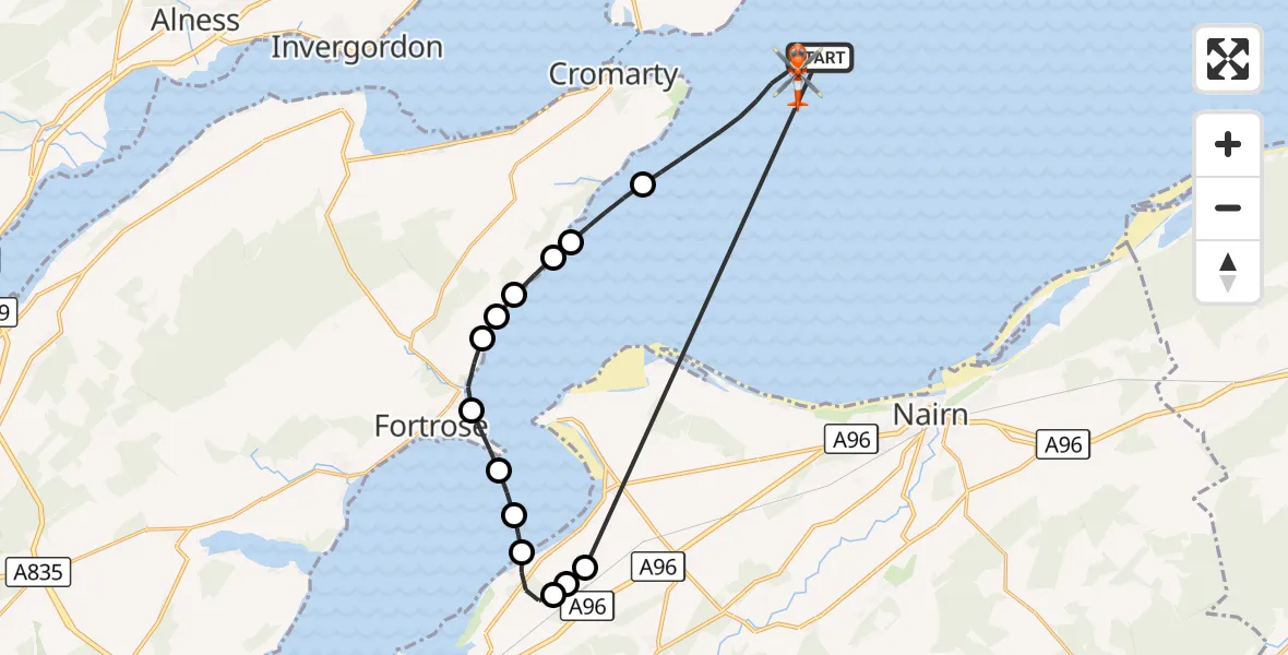 Flight route Coastguard Helicopter North Sea - North Sea, 22 October 2026, 13:42