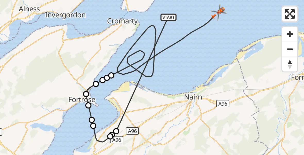 Flight route Coastguard Helicopter North Sea - North Sea, 23 October 2026, 13:03