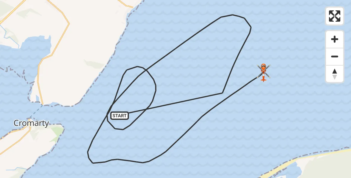 Flight route Coastguard Helicopter North Sea - North Sea, 23 October 2026, 13:37