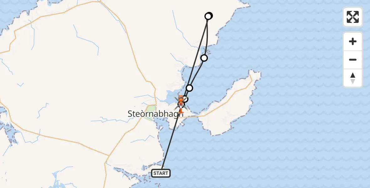 Flight route Coastguard Helicopter Inner Seas - Stornoway Airport, 23 October 2026, 13:43