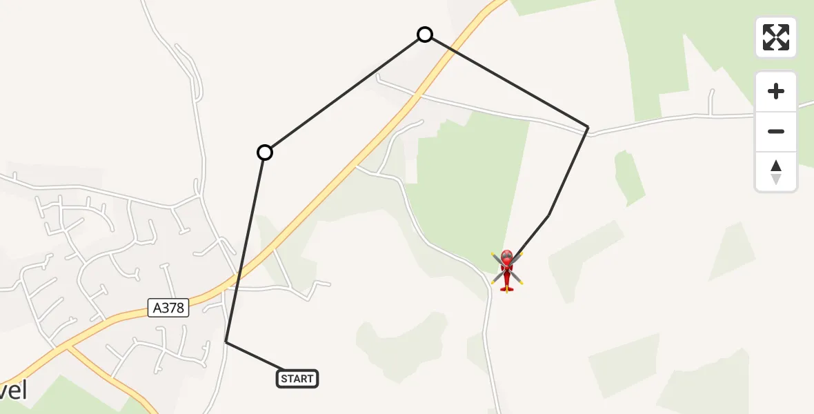 Flight route Air Ambulance Helicopter Curry Rivel - Curry Rivel, 23 October 2026, 14:54