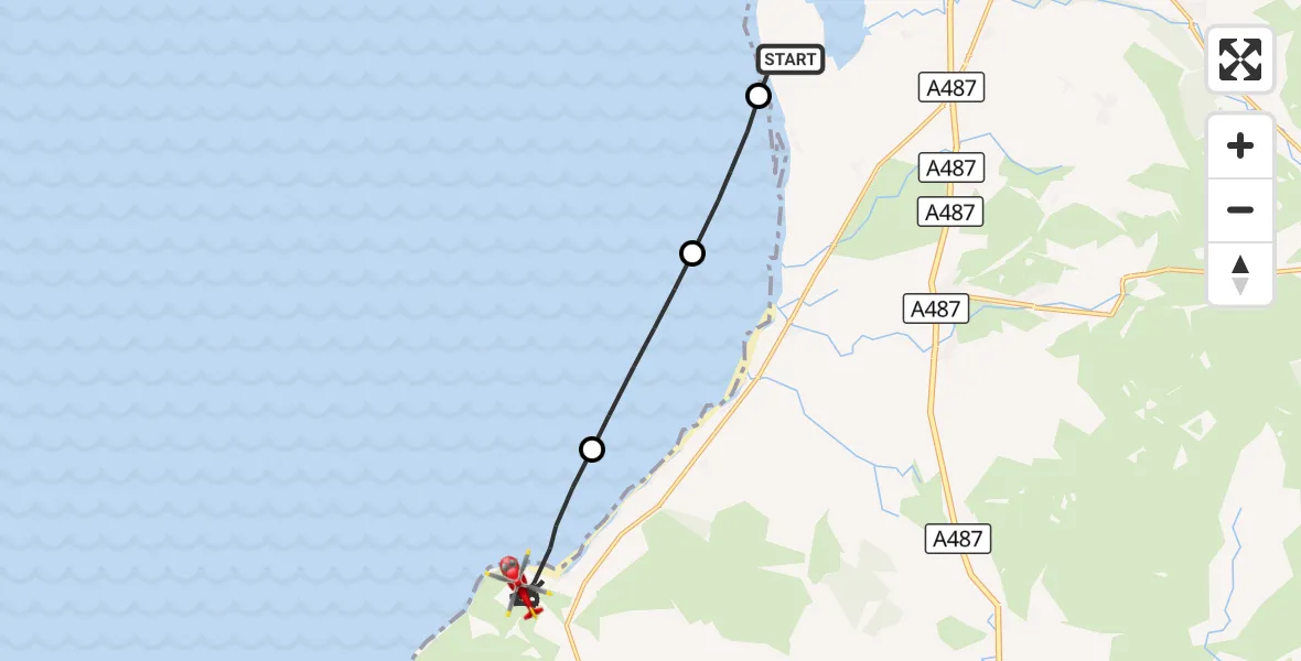 Flight route Air Ambulance Helicopter Caernarfon Airport - Trefor, 23 October 2026, 17:13