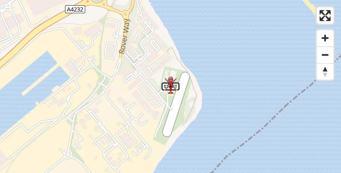 Flight route Air Ambulance Helicopter Cardiff Heliport - Cardiff Heliport, 23 October 2026, 18:08
