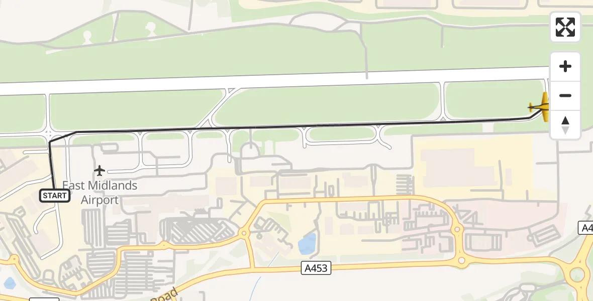 Flight route Police Aircraft East Midlands Airport - East Midlands Airport, 23 October 2026, 18:22