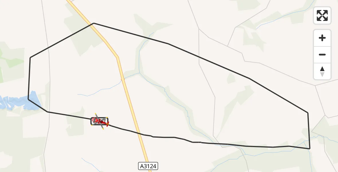 Flight route Air Ambulance Helicopter Winkleigh - Winkleigh, 23 October 2026, 19:15