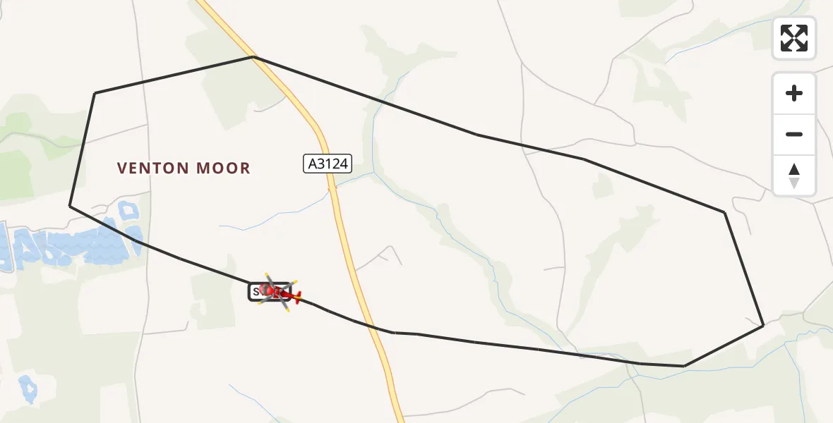 Flight route Air Ambulance Helicopter Winkleigh - Winkleigh, 23 October 2026, 19:32