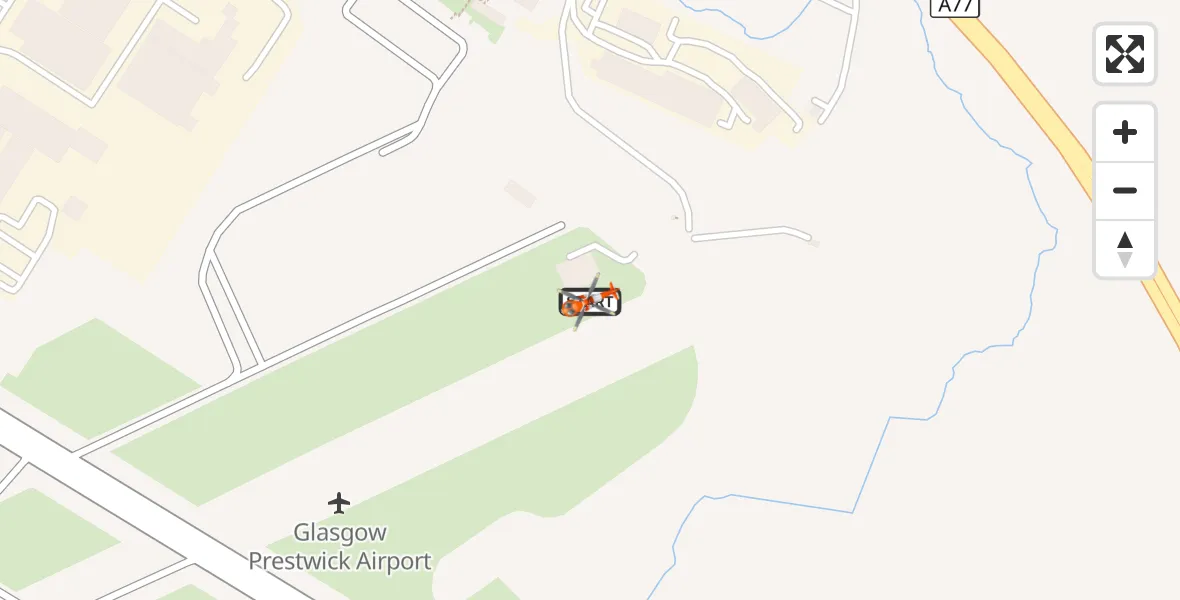 Flight route Coastguard Helicopter Glasgow Prestwick Airport - Glasgow Prestwick Airport, 23 October 2026, 21:49