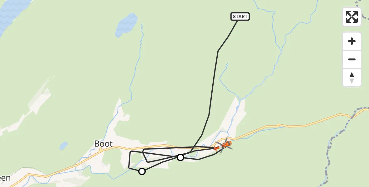Flight route Coastguard Helicopter Eskdale - Eskdale, 24 October 2026, 03:56