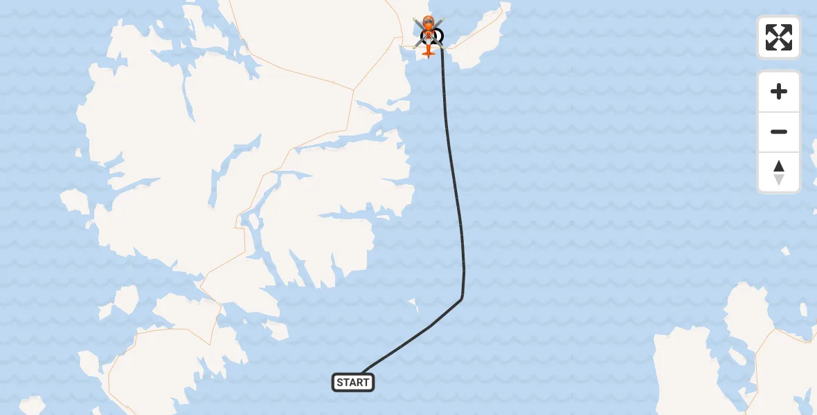 Flight route Coastguard Helicopter Inner Seas - Stornoway Airport, 24 October 2026, 20:59