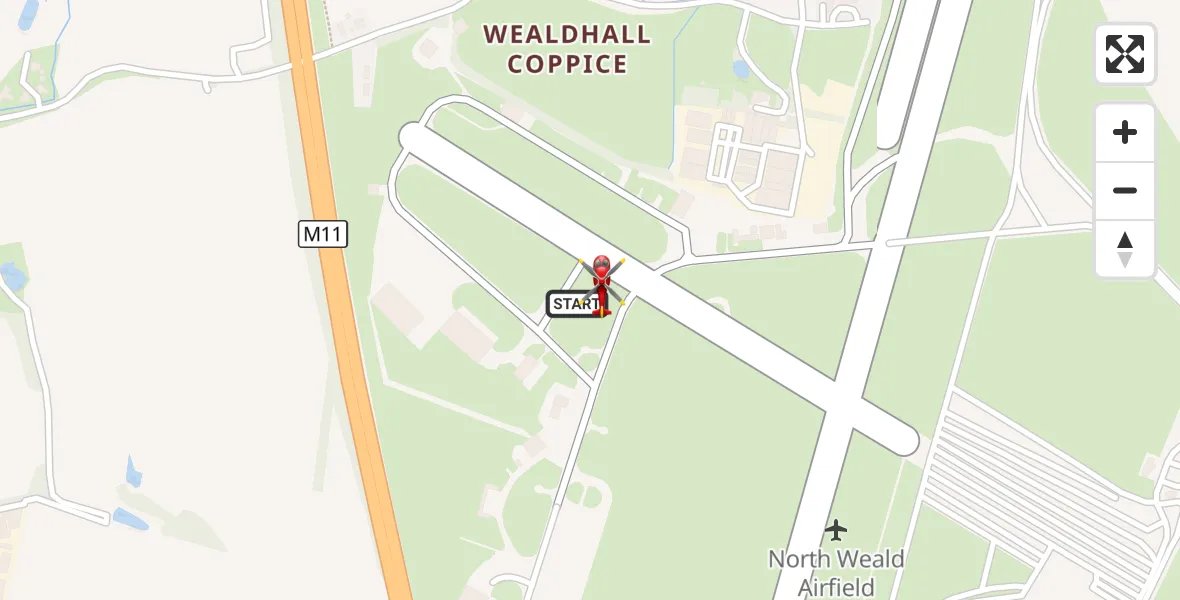 Flight route Air Ambulance Helicopter North Weald Airfield - North Weald Airfield, 25 October 2026, 08:47