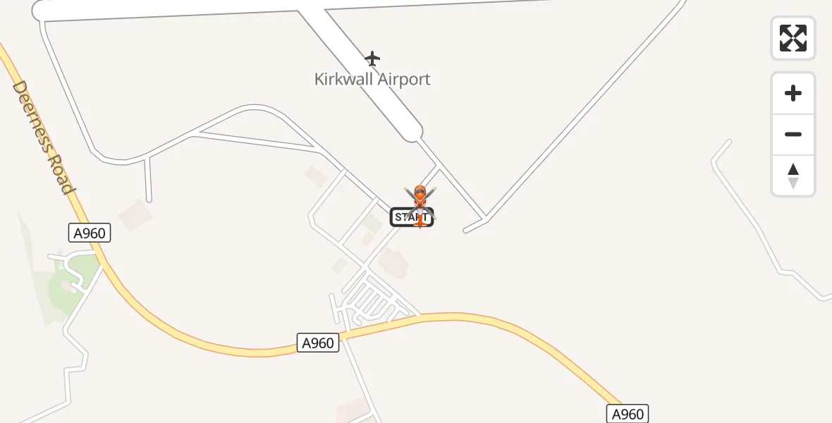 Flight route Coastguard Helicopter Kirkwall Airport - Kirkwall Airport, 25 October 2026, 12:52