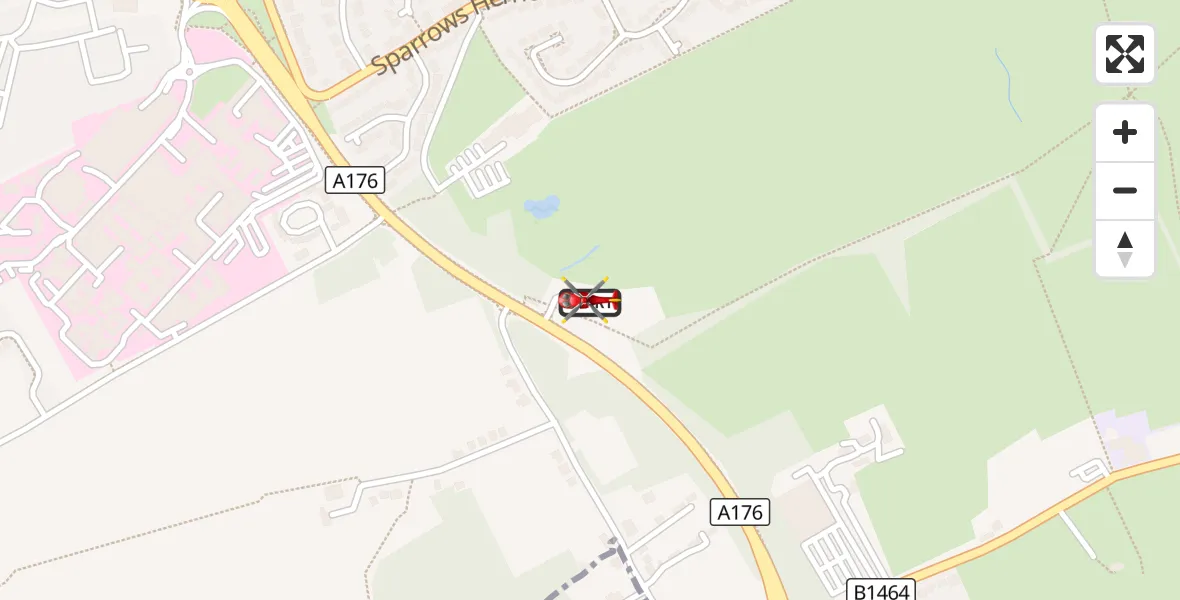 Flight route Air Ambulance Helicopter Basildon - Basildon, 25 October 2026, 15:11