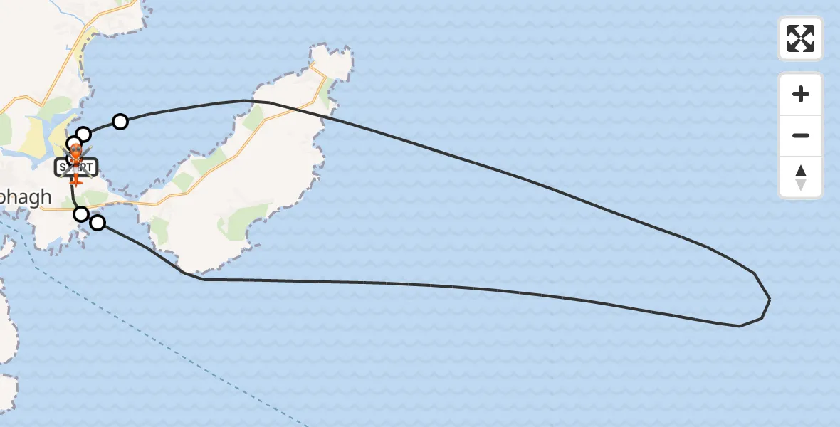 Flight route Coastguard Helicopter Stornoway Airport - Stornoway Airport, 26 October 2026, 09:53