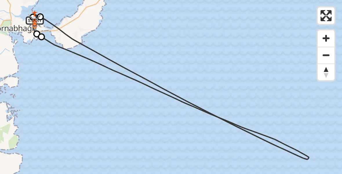 Flight route Coastguard Helicopter Stornoway Airport - Stornoway Airport, 26 October 2026, 11:03