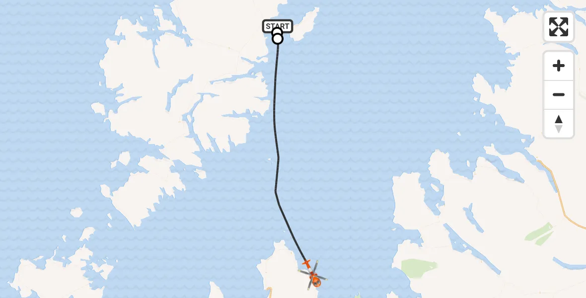 Flight route Coastguard Helicopter Stornoway Airport - Inner Seas, 26 October 2026, 11:40