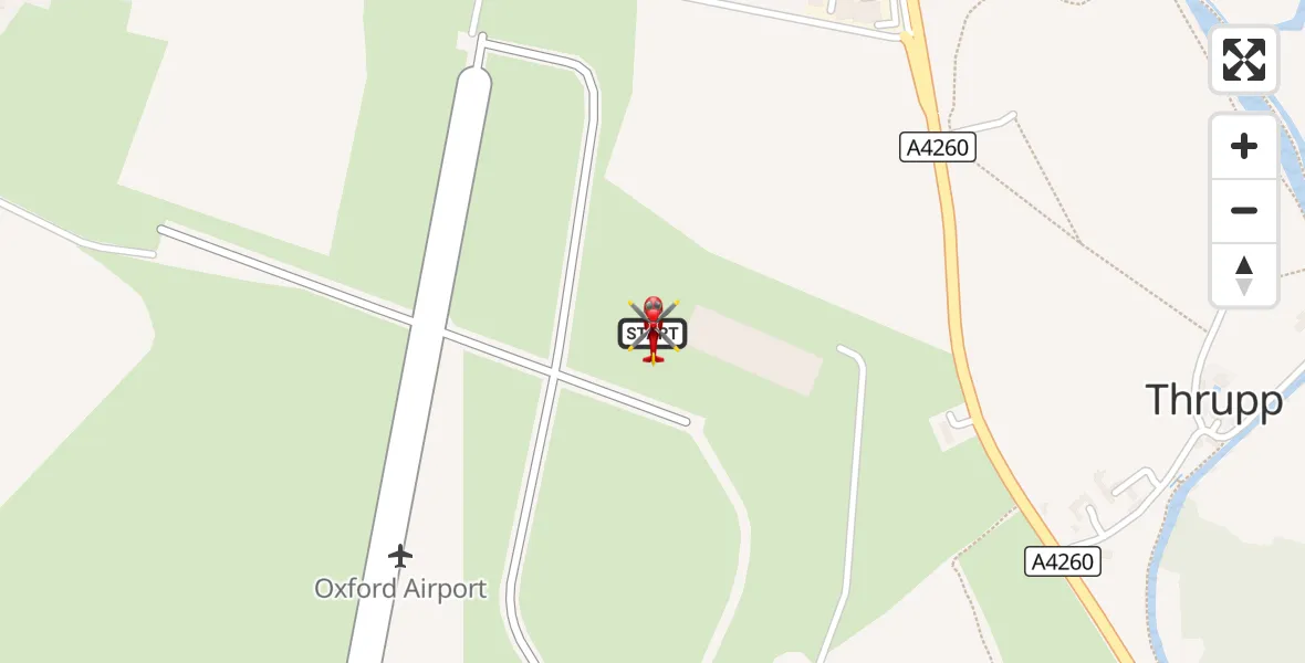 Flight route Air Ambulance Helicopter London Oxford Airport - London Oxford Airport, 26 October 2026, 11:52