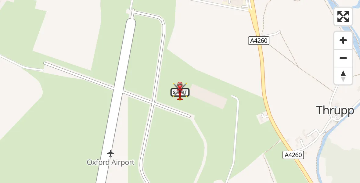 Flight route Air Ambulance Helicopter London Oxford Airport - London Oxford Airport, 26 October 2026, 13:38