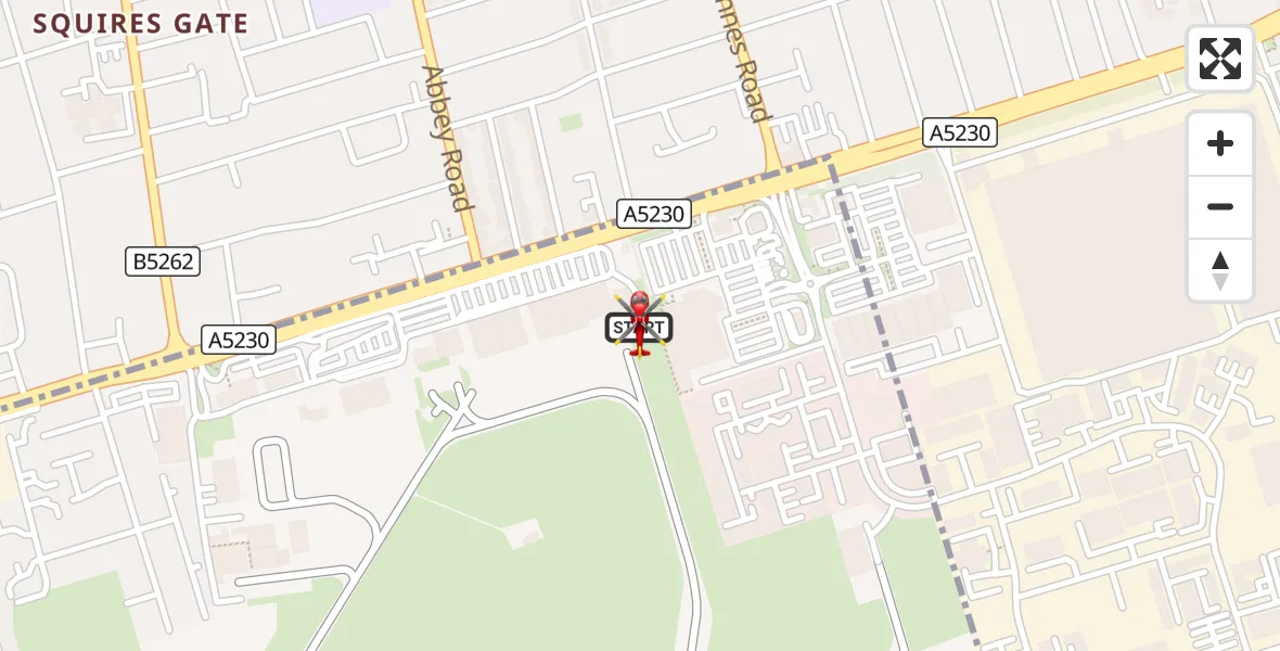Flight route Air Ambulance Helicopter Blackpool Airport - Blackpool Airport, 26 October 2026, 13:42