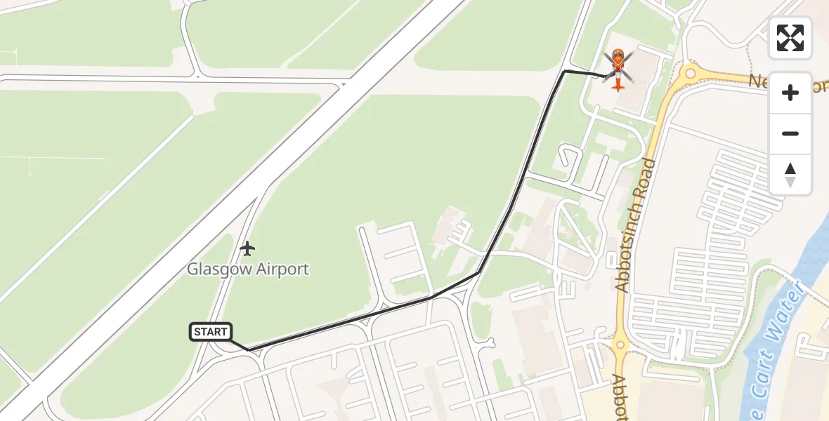 Flight route Coastguard Helicopter Glasgow Airport - Glasgow Airport, 26 October 2026, 14:42