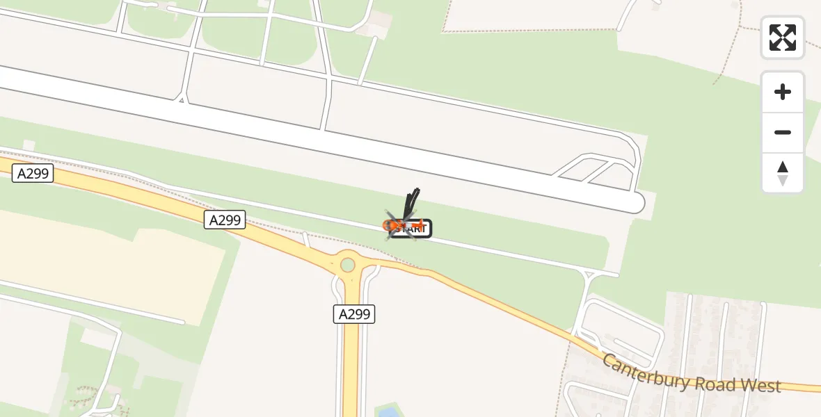 Flight route Coastguard Helicopter Manston Airport - Manston Airport, 26 October 2026, 17:18