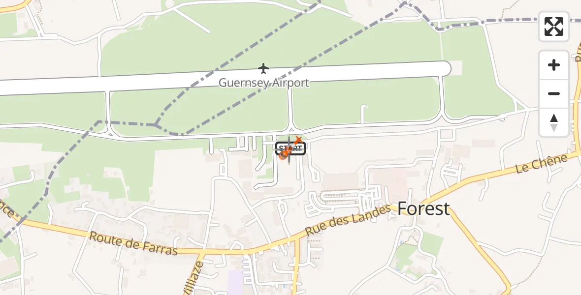 Flight route Coastguard Helicopter Guernsey Airport - Guernsey Airport, 27 October 2026, 00:32