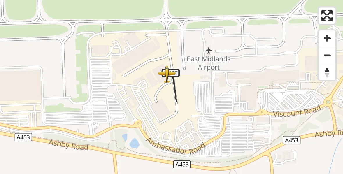 Flight route Police Aircraft East Midlands Airport - East Midlands Airport, 27 October 2026, 17:07