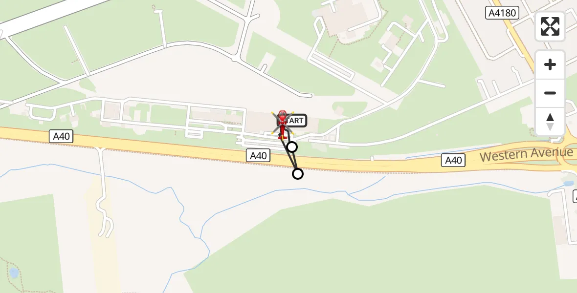 Flight route Air Ambulance Helicopter RAF Northolt - RAF Northolt, 27 October 2026, 18:57