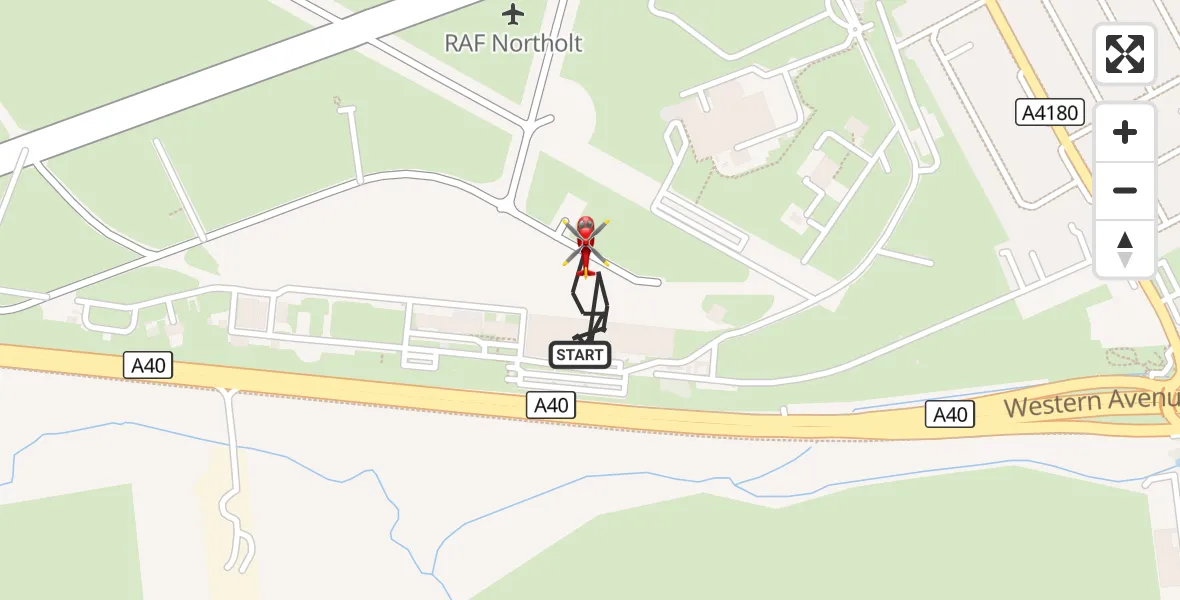 Flight route Air Ambulance Helicopter RAF Northolt - RAF Northolt, 27 October 2026, 19:28