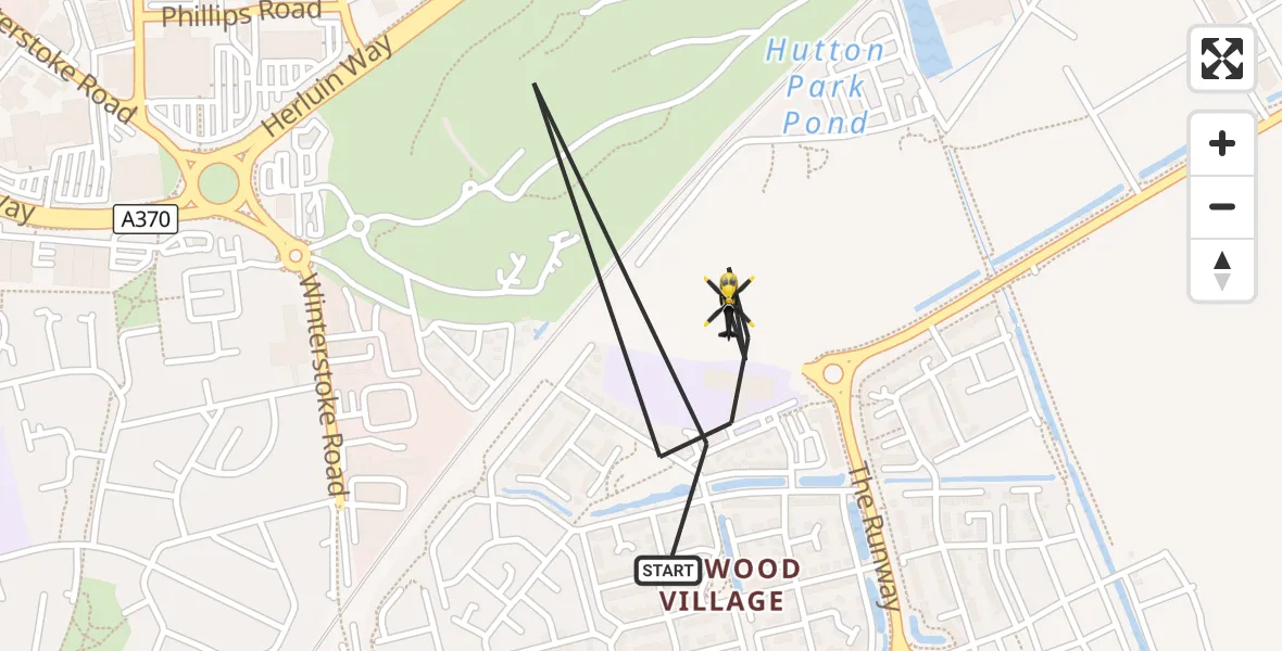 Flight route Police Helicopter Weston-super-Mare - Weston-super-Mare, 27 October 2026, 20:29