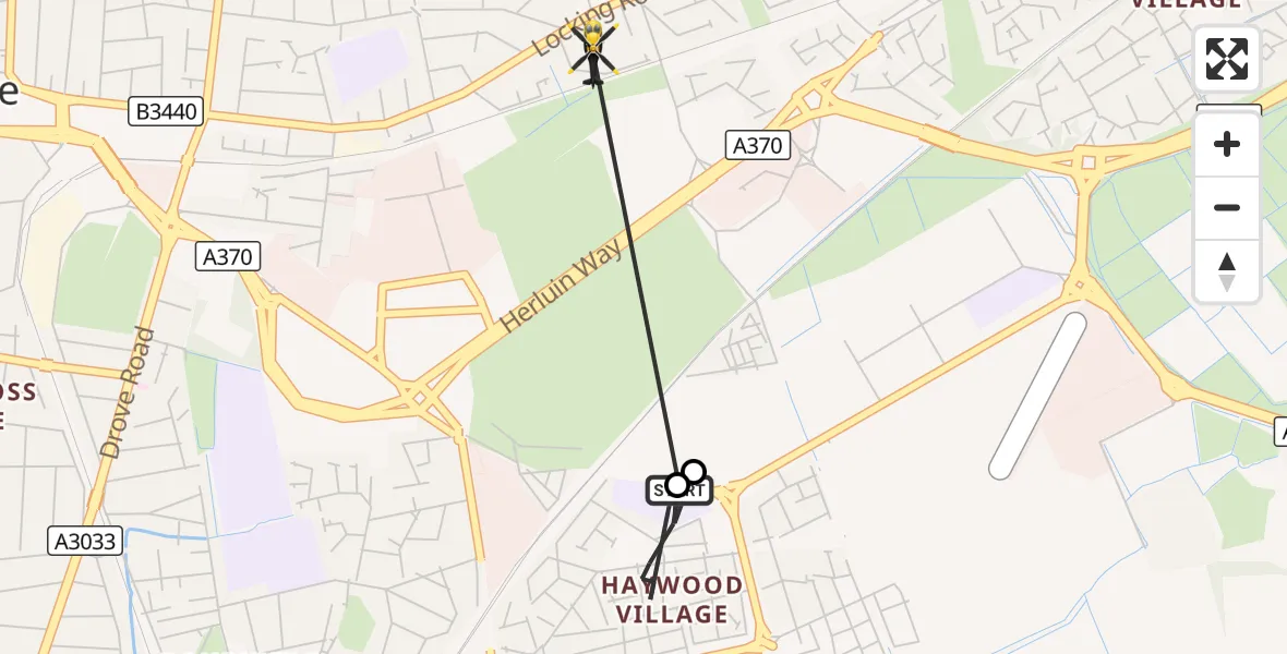 Flight route Police Helicopter Weston-super-Mare - Weston-super-Mare, 27 October 2026, 20:35