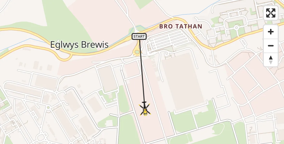Flight route Police Helicopter MOD St Athan - MOD St Athan, 27 October 2026, 21:08