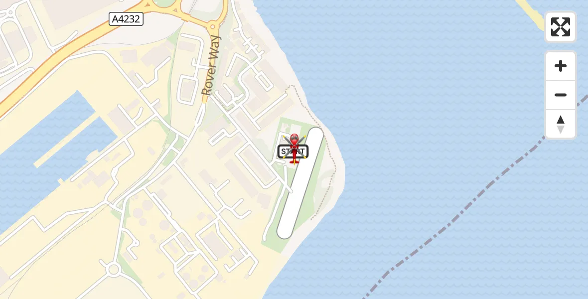 Flight route Air Ambulance Helicopter Cardiff Heliport - Cardiff Heliport, 28 October 2026, 08:36