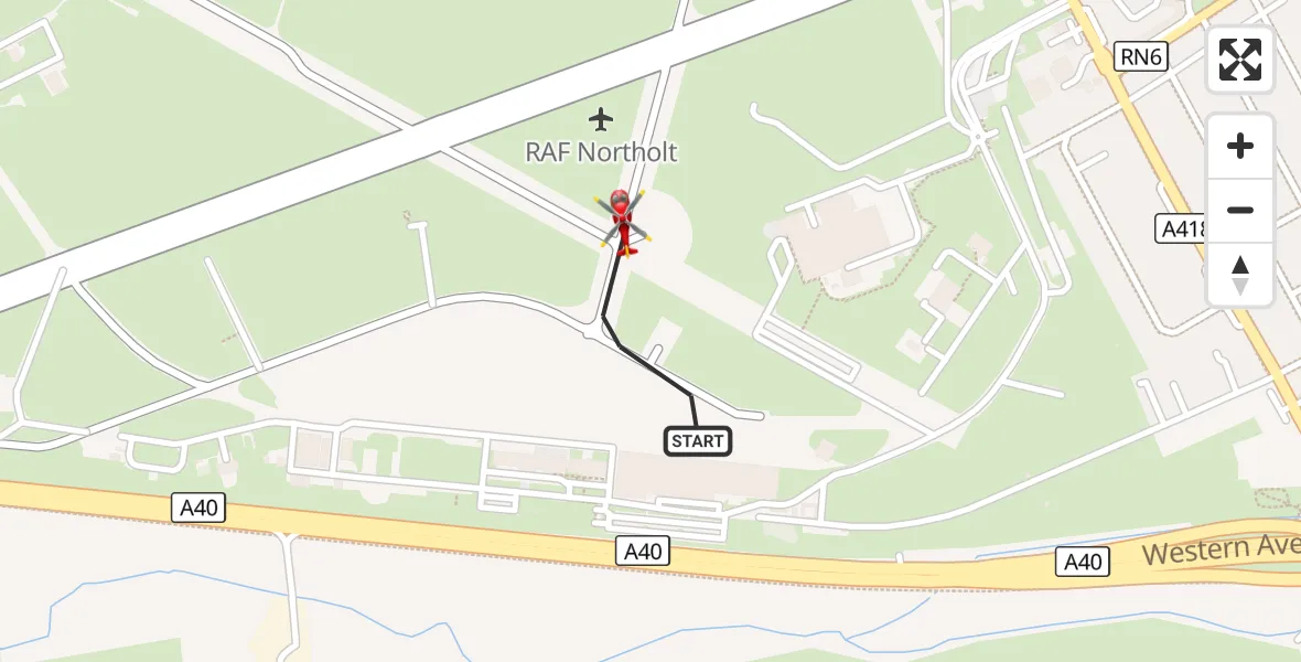 Flight route Air Ambulance Helicopter RAF Northolt - RAF Northolt, 28 October 2026, 09:03