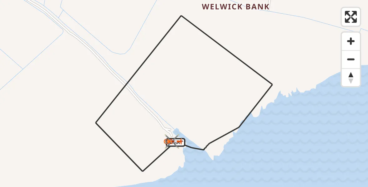 Flight route Coastguard Helicopter Welwick - Welwick, 28 October 2026, 10:05