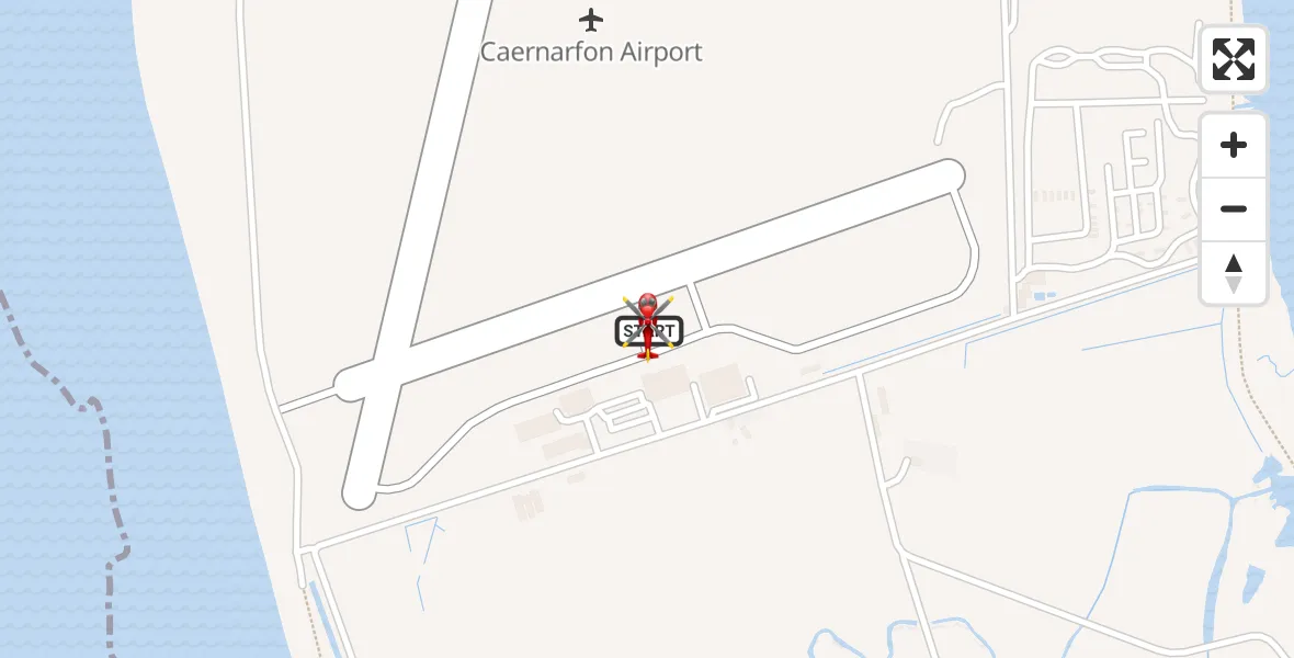 Flight route Air Ambulance Helicopter Caernarfon Airport - Caernarfon Airport, 28 October 2026, 10:17