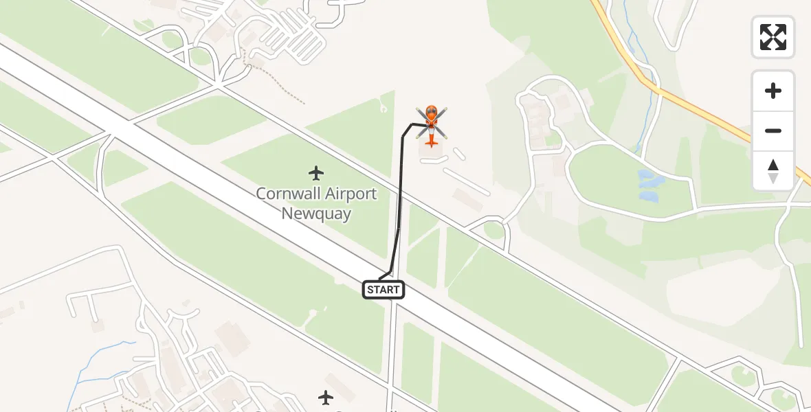 Flight route Coastguard Helicopter Cornwall Airport Newquay - Cornwall Airport Newquay, 28 October 2026, 11:54