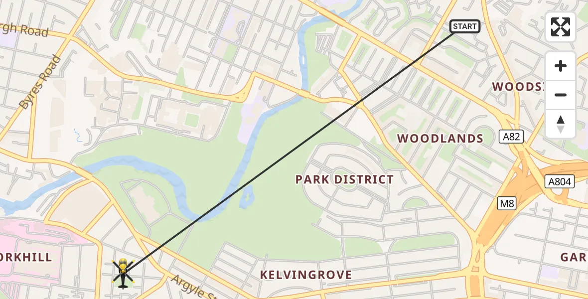 Flight route Police Helicopter Glasgow - Glasgow, 28 October 2026, 14:03