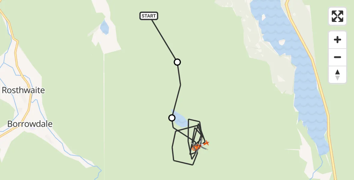 Flight route Coastguard Helicopter Borrowdale - Borrowdale, 28 October 2026, 16:20
